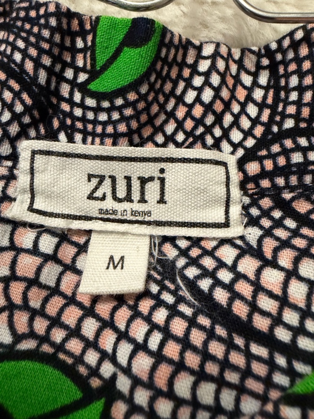 Zuri Alfalfa Green Patterned Mini Dress - Button-Front Shirt Dress - Picture 6 of 7